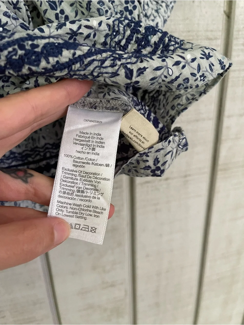 Madewell Jeanette Blue Florentine Floral Puff Sleeve Top 3X NWT Cottagecore
